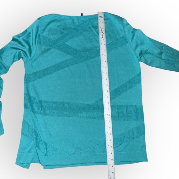 LAFAYETTE 148 NEW YORK Asymmetrical Sweater - Teal Large - Picture 11 of 12